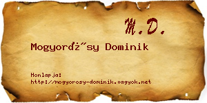 Mogyorósy Dominik névjegykártya