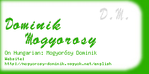 dominik mogyorosy business card